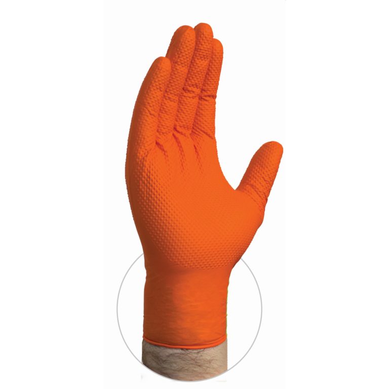 GloveWorks HD Orange nitrile glove GWHD-Org-6pk - CoverallsDirect -  Disposable Safety PPE Apparel & Clothing