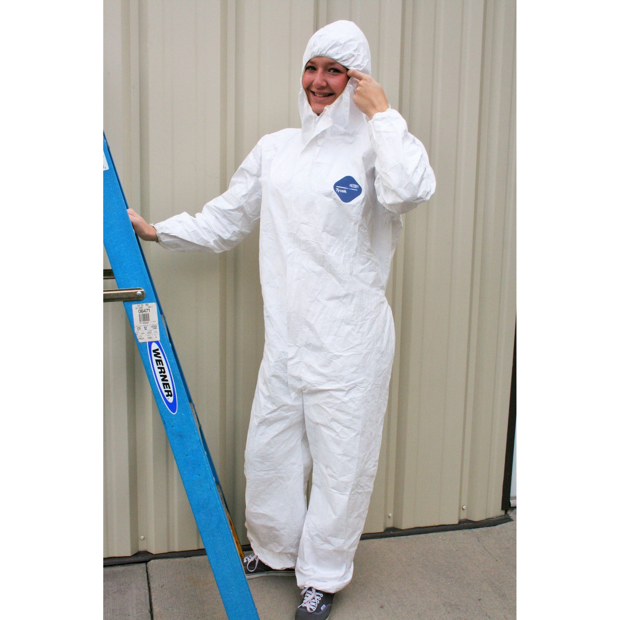 DuPont Tyvek 400 Dual Type 5 and 6| Tyvek Front White Chemical Protective Clothing SMS Back Size XL Category III